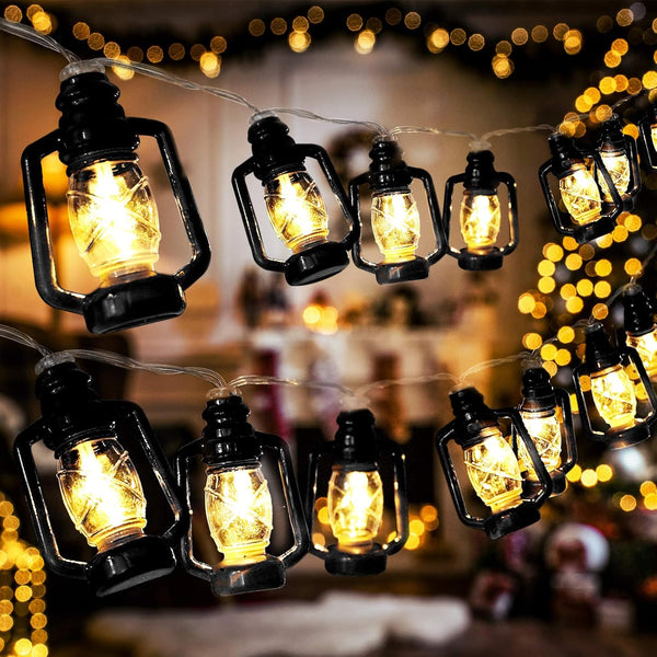 Generic 10 Pcs Black Lantern LED String Lights for Ramadan - 1.5M Warm