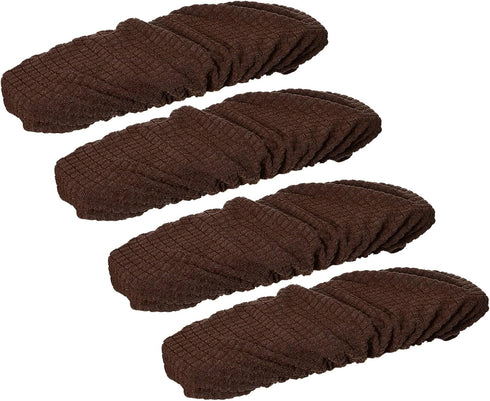 uxcell 4pcs Washable Office Chair Arm Covers, Computer Chair Armrest Protectors for Swivel Gaming Chair, Brown
