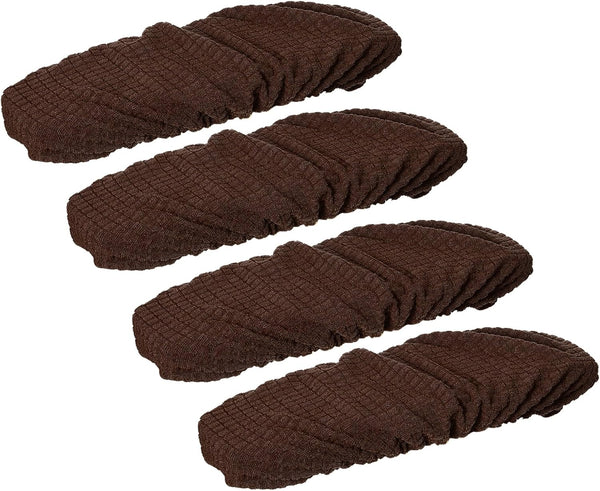 uxcell 4pcs Washable Office Chair Arm Covers, Computer Chair Armrest Protectors for Swivel Gaming Chair, Brown