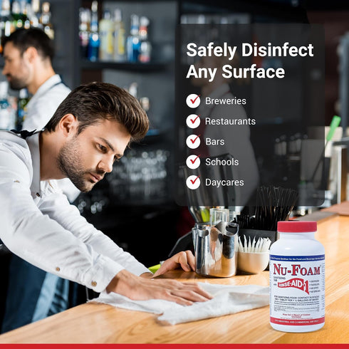 100 Tablets/600 Nu-Foam Sanitizing Tablets for Bar Glassware Superior Rinse Aid - Hand Washing Bar, Tavern, Brewery