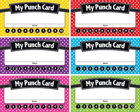 Teacher Created Resources Polka Dots Punch Cards, Pack of 60 (TCR5608)