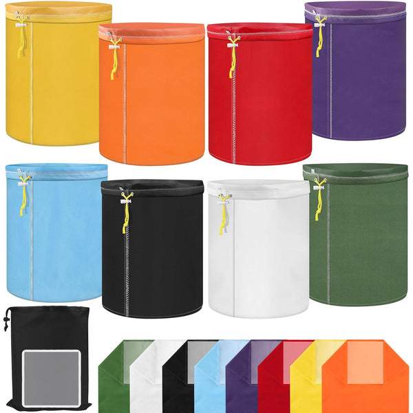 Solaradgy 8 Pack 8-Color 5 Gallon Mesh Filter Bags, Reusable Nylon Strainer Bags