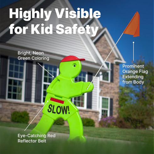 Step2 32-Inch Kid Alert Street Safety Sign, Kids at Play Signage for Neighborhood Safety, Tall Reflective Caution Sign