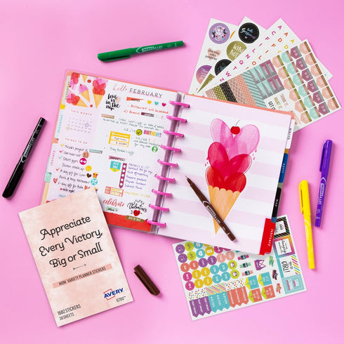 Avery Mom Planner Stickers Variety Pack, 30 Sheets, 1,682 Stickers for Journal, Planner or Calendar (6780)