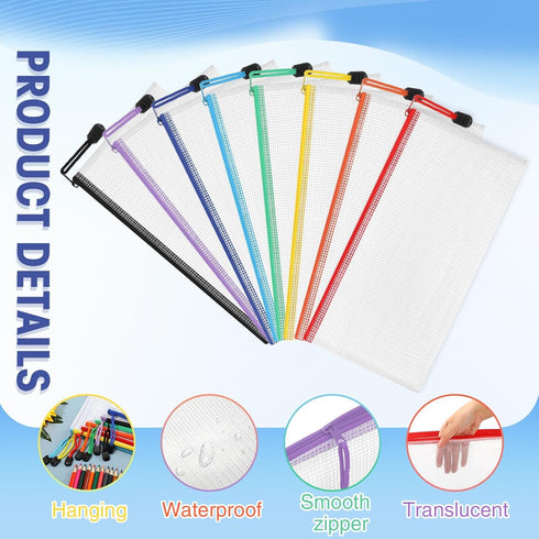 Jetec 32 Pcs Mesh Zipper Bags - Toy Storage Bags, Waterproof Zipper Pouch, Reusable Organizer for Office (Sweet Color,