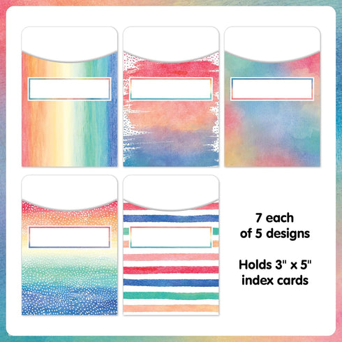 Teacher Created Resources TCR5816 Watercolor Library Pockets, Multi-Pack