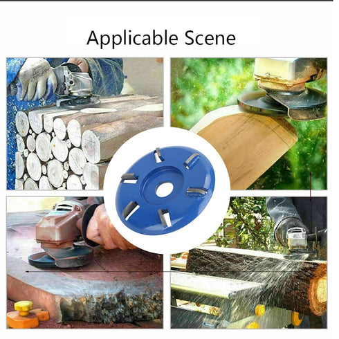 Wood Carving Disc, Steel 6-Teeth Shaping Disc, Woodworking Milling Cutter for Angle Grinder Accessories