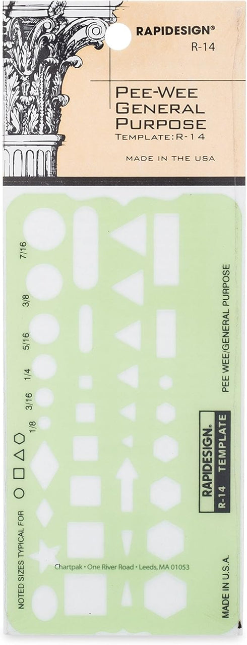 Rapidesign Pee-Wee General Purpose Template, 1 Each (R14)