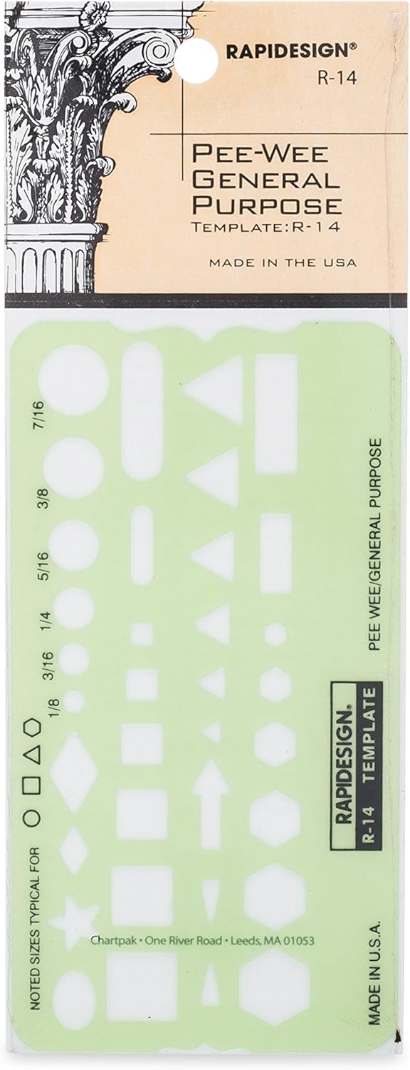 Rapidesign Pee-Wee General Purpose Template, 1 Each (R14)