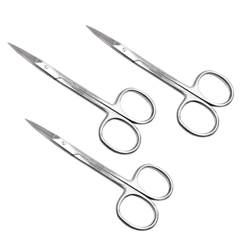Cynamed Iris Micro Dissecting Precision Lab Scissors, Fine Point Straight - Pack of 3