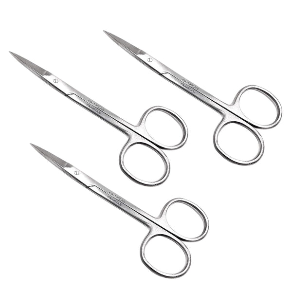 Cynamed Iris Micro Dissecting Precision Lab Scissors, Fine Point Straight - Pack of 3