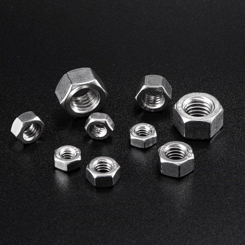 SG TZH 5/16-18 100Pcs 304 18-8, Hex Nuts Stainless Steel Full Thread, Hex Drive, Bright Finish by