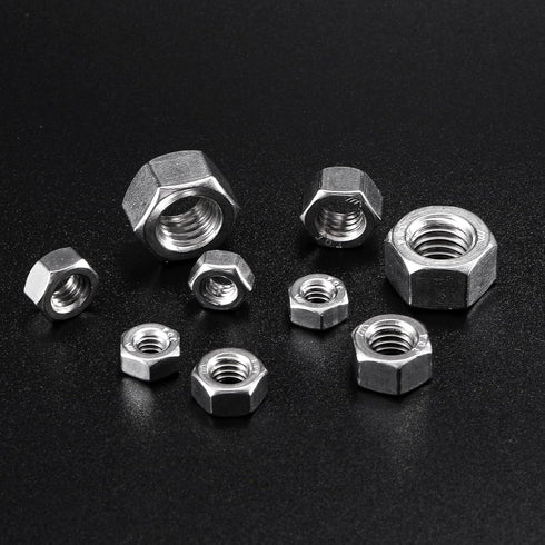 SG TZH 3/8-16 100Pcs 304 18-8, Hex Nuts Stainless Steel Full Thread, Hex Drive, Bright Finish by