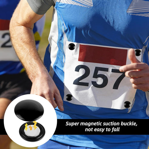 Sopoloray 10 Pairs Magnetic Race Bib Clips,Marathon Race Number Holder with Magnets,Running Bib Fixing Clips