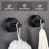 YOHOM 2Pcs Suction Cup Hooks, Stainless Steel Vacuum Bathroom Shower Hook for Towel Rack Kitchen Organizer - Matte Black