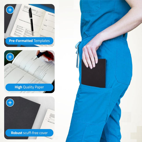 ProMed Products H&P Medical Notebook White Coat & Scrub Pocket SOAP Note and History & Physical Organizer for Medical