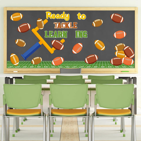 CY2SIDE Fall Football Bulletin Board Set, 85PCS Cutouts for Classroom Back to School Wall Decor Supplies