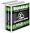 Samsill Durable 3 Inch Binder, Made in the USA, D Ring Binder, Customizable Clear View Binder, White, 2 Pack, Holds 625