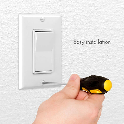 ENERLITES Single Pole Decorator Paddle Light Switch, Commercial Grade, 20A 120V-277V, White