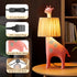 13.7 Inch LED Giraffe Table Lamp, Resin Animal Desk Lamp with Handcrafted Raffia Shade, Unique Decorative Light, Cute