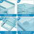 Marbrasse Mesh Desk Organizer with 2 Drawer, Multi-Functional Pen Holder for Office Art Supplies (Blue)