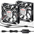 Wathai 2PCS 80mm x 15mm Small USB Fan, USB Cooling Fan 2