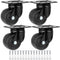 Finnhomy 3 Inch Caster Wheels Set of 4, Heavy Duty Low Profile Plate Swivel Casters, Black