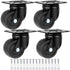 Finnhomy 3 Inch Caster Wheels Set of 4, Heavy Duty Low Profile Plate Swivel Casters, Black