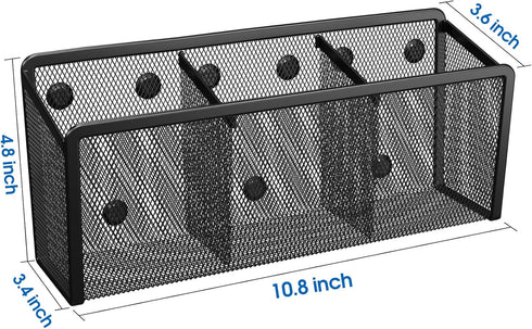 MaxGear Magnetic Pen Holder, Mesh Pencil Holder for Desk Storage, Extra Strong Magnets for Locker, Whiteboard, Office