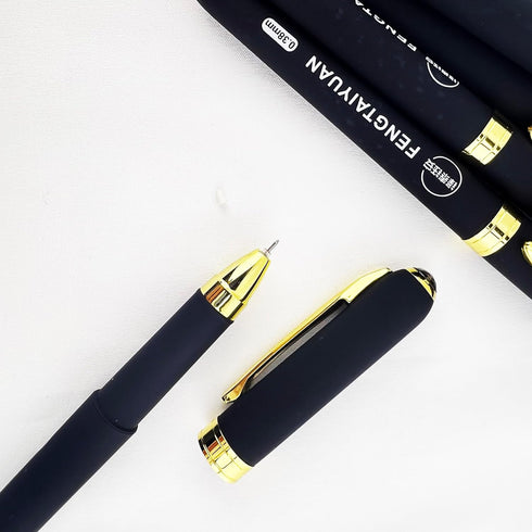 Fengtaiyuan 038P18Prox6 Gel Pens, Black Ink, Ultra Fine 0.38mm, Smooth Writing, 6 Pack