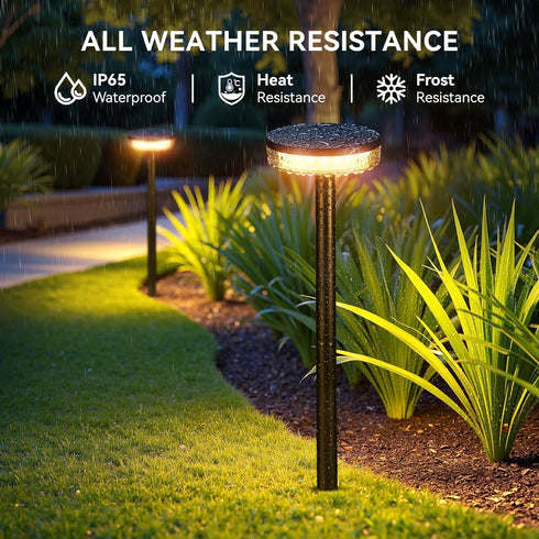 2 Pack 2X 12Hrs LETMY Solar Pathway Lights Outdoor, Brighter Solar Lights Outdoor Waterproof, Taller Pathway Light