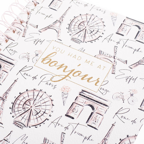 Graphique Medium Vegan Leather Spiral Journal - Meet Me in Paris - 192 Lined Pages - Perfect for Taking Notes, Lists and More (6" x 8"),SCWS011