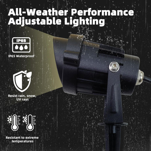 120V 12W Halloween(2 Pack) LED Outdoor Landscape Spotlight - Warm White Waterproof Spot Lights for Yard House Flag