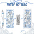 Sayglossy 50 Sets Blue Bridal Shower Bow Pens Wedding Thank You Gifts for Guests Blue White Floral Ballpoint Pens