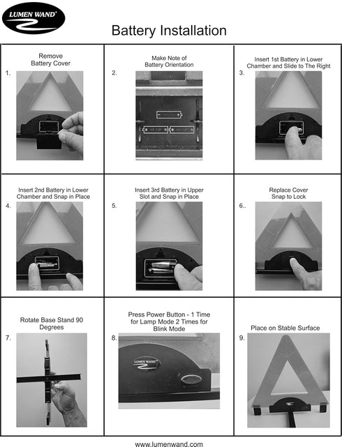 Emergency Warning Triangle by Lumen Wand Store for Road Side Safety, Vehicle Breakdown, Hazard Marking