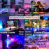 800W 8000LM 2700K Timing,IP66 3-Plug LED Flood Light Outdoor, Equivalent Smart RGB Stage Lights, Bluetooth RGB