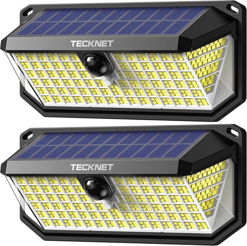 TECKNET 416 LED Solar Lights Outdoor Waterproof, 300 Angle & 3 Lighting
