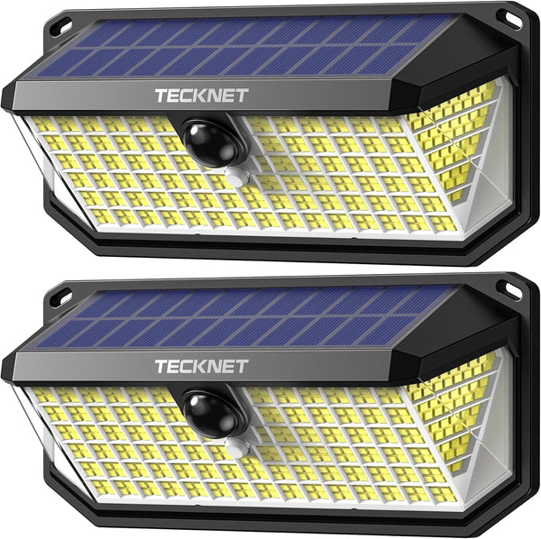 TECKNET 416 LED Solar Lights Outdoor Waterproof, 300 Angle & 3 Lighting
