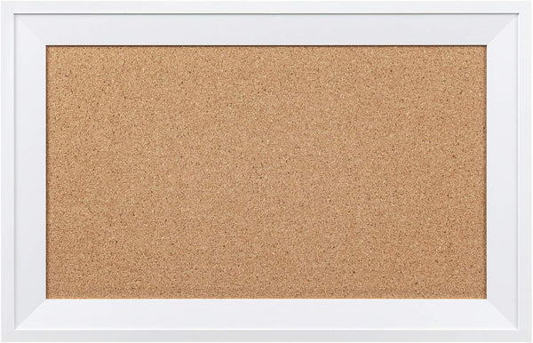HBlife Cork Board Bulletin Board 11 x 17 inch with White Frame, Decorative Hanging Pin Board for Office and Home