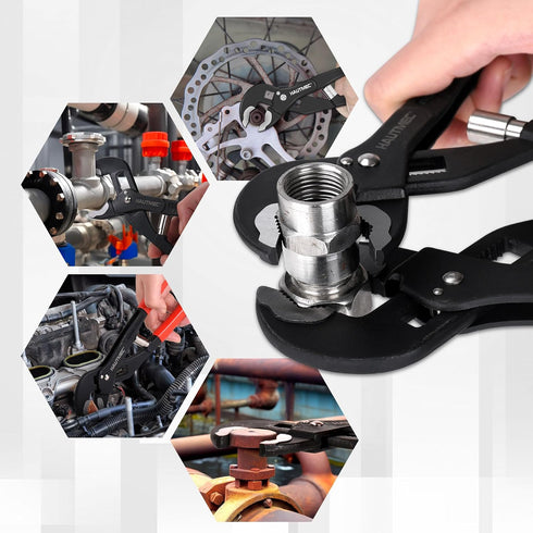 3PCS Set, Set 7 10 12Inch HAUTMEC Tongue and Groove Joint Pliers Tool Auto-Adjusting Water Pump Pliers with Storage