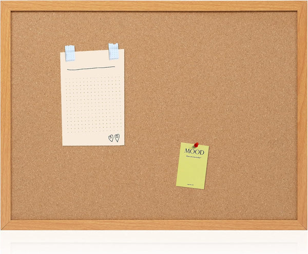 Board2by Cork Board Bulletin Board 18" x 24", Wood Framed Corkboards for Wall Decor, Large Hanging Office Message Board