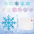 Zonon 48 Pcs Snowflake Cutouts Decorations, Winter Christmas Paper Cutouts with Glue Points for Home Office Decor