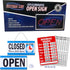 Neon Open Sign for Business, Horizontal LED Sign with Flashing Mode, Includes Business Hours