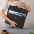 Enyuwlcm PU Leather A4 File Folder Document Holder, Stylish Portfolio Envelope Case with Snap Closure, Black