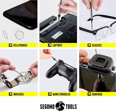 Segomo Tools 17 Piece Precision Screwdriver Set - Eyeglass, Watch, Jewelers, Computer Repair Kit