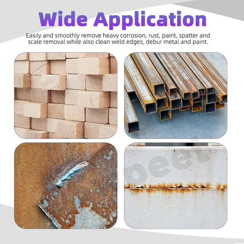 Swpeet 9Pcs Wire Scratch Brush Kit, Including 5Pcs Wire Wheel Cup Brush and 3Pcs Brass/Stainless/Carbon Steel Brushes