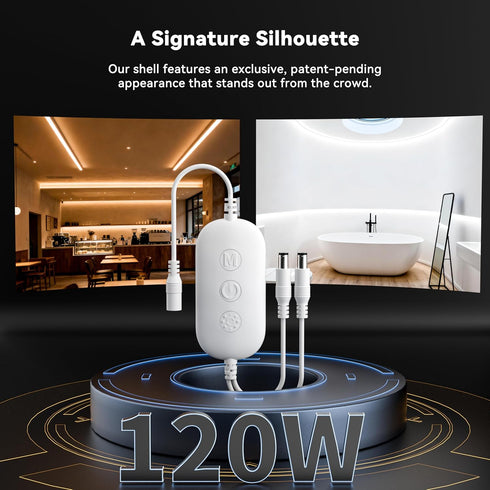 PAUTIX 2-Way Dimmer Google,14-Key 12-24V 3528/2835/5050/COB RF WiFi Smart Remote for Single Color LED Strip Lights,Work