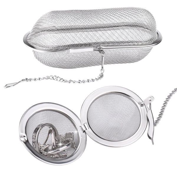 AIERSA 2Pcs Stainless Steel Basket for Ultrasonic Jewelry Cleaner, Small Part and Jewelry Cleaner Solution