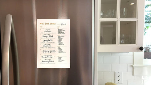 Meal Planning Notepad - Weekly Dinner Planner and Grocery List Magnet Pad, 6x9”, 50 Sheets