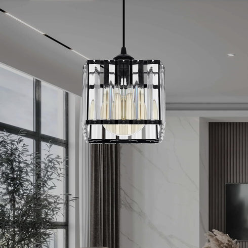 E26 145cm Ridgeyard Crystal Pendant Light Modern Chrome Ceiling Pendant Lighting Mini Kitchen Island Lighting Crystal
